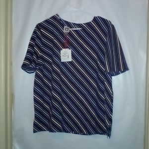 Women's Anne Klein Milano Stripe  Blouse, Large